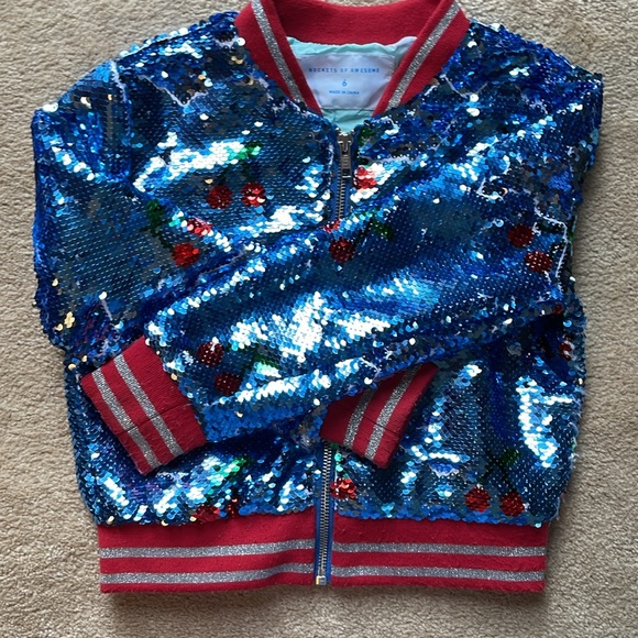 ROCKETS OF AWESOME Sequined Cherry Print Jacket - Picture 5 of 8